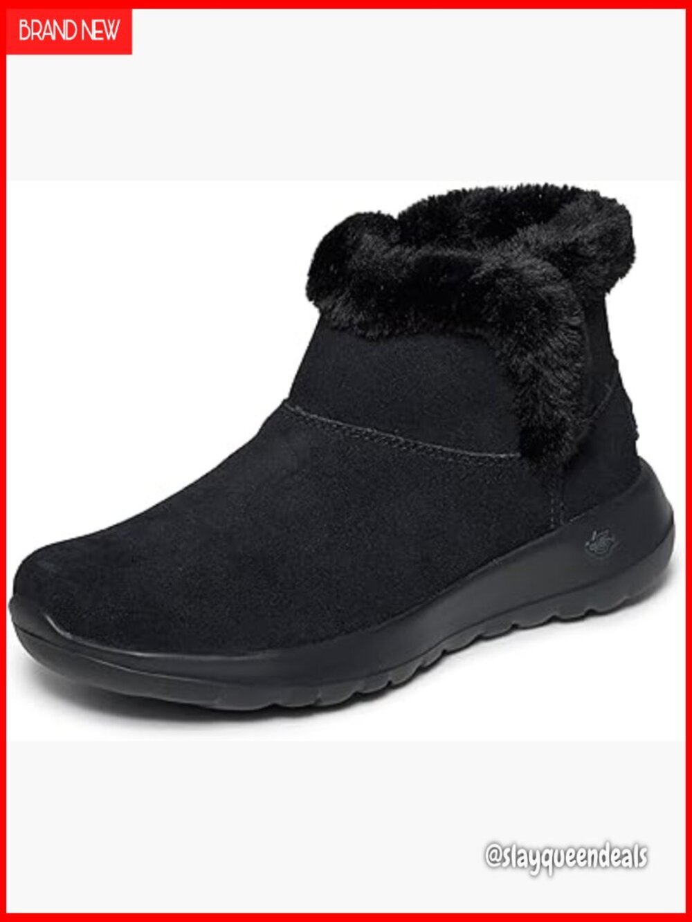 Women's Ankle Boots with Faux Fur Trim, Water Repellent, Slip-On Design